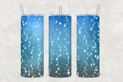 Blue Grey Glowing Glitter Tumbler Sublimation Product Image 1