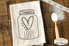 Heart - Love - Mason Jar - Valentine - SVG DXF Cut File Product Image 1