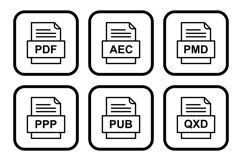 Set Of File Formats Icons Product Image 1