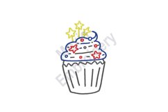 Patriotic Machine Embroidery Design,  Cupcake Embroidery Design Product Image 1