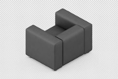 Isometric Arm Chair 3D isolated render Product Image 1