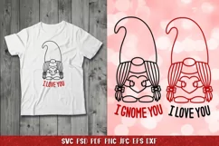 Gnome Valentine SVG,Gnome Girl,Paper Cut,I Love You Gnome Product Image 4
