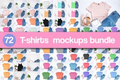 SUPER BIG 72 bright T-shirts, tops mockups bundle JPG Product Image 1