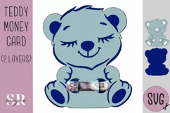 Teddy birthday Money card | Paper cutting | Money card SVG Product Image 3