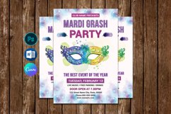 Mardi Gras Party Flyer | Canva, Photoshop &amp; MS Word Product Image 1