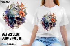 Boho skull design, watercolor, flowers, skull Product Image 1