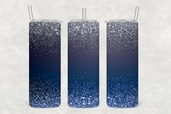 Light Blue Sparkle Glitter Tumbler Wrap Sublimation Product Image 1