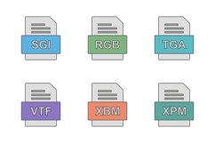 Set Of File Formats Icons Product Image 1