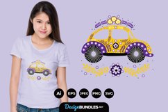 Floral Folk Car for T-Shirt Design Product Image 1