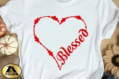 Blessed SVG PNG EPS DXF Thanksgiving SVG Floral Heart SVG Product Image 5
