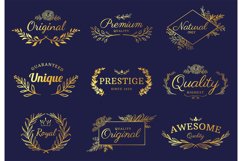 Golden ornament labels. Luxury floral badges and logo with l Product Image 1