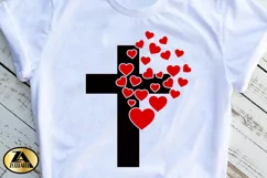 Valentines Heart Cross SVG Jesus SVG Faith SVG Christian SVG Product Image 4