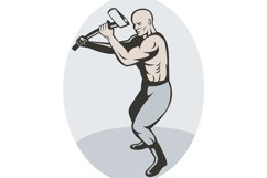 Man about to swing an axe Product Image 1