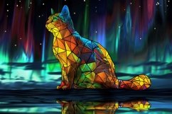 Stained Glass Cat Background Wallpaper Product Image 1