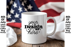 4th of July white 11oz blank coffee mug mockup Product Image 1