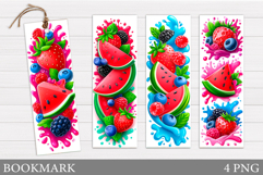 Watermelon Bookmark Printable. Berries Bookmark Design Product Image 1