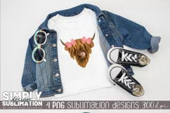 Cute Highland Cow Sublimation Png Designs Product Image 3
