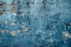 Old blue wall with damaged plaster showing signs of aging an Product Image 1