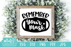Remember Your Mask SVG - Cute Mask Sign SVG - Mask Request Product Image 1