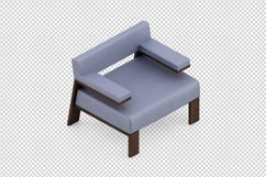 Isometric Arm Chair 3D isolated render Product Image 1