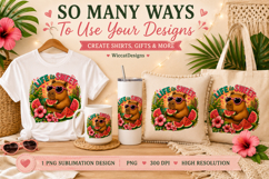 Life Is Sweet Capybara PNG Sublimation Design Product Image 2