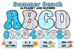 Summer Alphabet &amp; Numbers PNG Clipart Doodle Letters 300 DPI Product Image 1