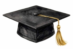 Graduation Cap with a Gold Tassel Clipart Product Image 1
