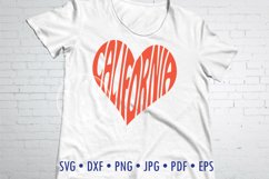 California word art heart SVG Product Image 1