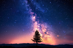Tree with Milky Way Background Wallpaper Product Image 1
