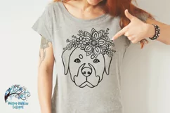 Floral Rottweiler Dog SVG | Dog with Flowers SVG Cut File Product Image 2