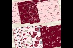 16 Seamless Red and Gray Love Valentine Digital Papers Product Image 2