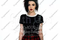 T Shirt Mockup, Goth Girl Wearing T Shirt, Gothic Mockup, 59 Product Image 1