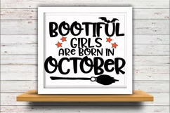 October SVG DXF JPEG Silhouette Cameo Cricut birthday girl Product Image 2