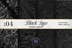 Black Lace Pattern, Gothic Lace Digital Paper Product Image 1