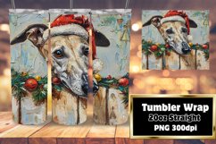 Winter Peeking Dog Sublimation Festive Tumbler Wrap Design Product Image 1