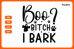 Funny Halloween Dog Bandana Quote SVG | I Bark Product Image 3