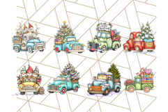 Vintage Christmas Truck Clipart PNG, Retro Holiday Vehicle Product Image 8