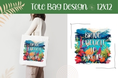 Colorful Flowers Illustration, Brave Enough To Dream PNG Product Image 1