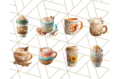 Fall Coffee Cup Clipart PNG, Autumn Mugs, Cozy Drinks Png Product Image 8