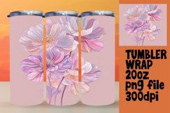 Watercolor Flower Tumbler Wrap Sublimation 20oz Design Product Image 1