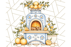 Mediterranean Cottagecore Kitchen PNG Clipart with Lemons Product Image 4