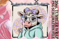 Bright Mornings 20oz tumbler wrap, Cute Cow Product Image 1