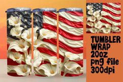 3D American Flag Sublimation Tumbler Wrap - 20oz Product Image 1
