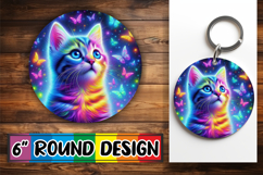 Enchanted Circle Keychain Inspiration PNG, Cat Product Image 1