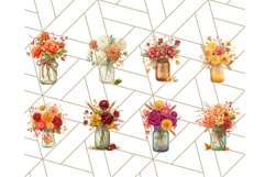 Fall Mason Jar Flowers PNG Clipart Product Image 8