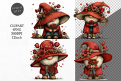 Gnome Clipart, Valentines Day Clipart, Whimsical Product Image 1