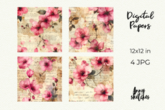 Love Letter Valentine Digital Paper Kit Rococo Patterns Product Image 2