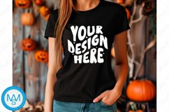 Black women Tshirt Mockup, Halloween tshirt mockup Product Image 1