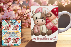EYE-CATCHING 11oz Mug Wrap PNG , Cute Cow Product Image 1