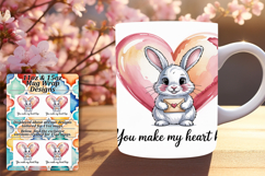 Vibrant 15oz Mug Wrap Png Template , Valentines Day Product Image 1